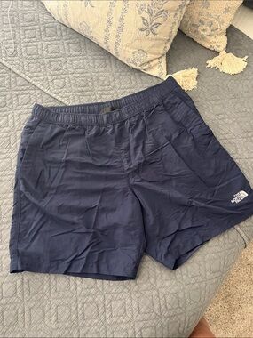 The North Face Navy Athletic Shorts with Logo
